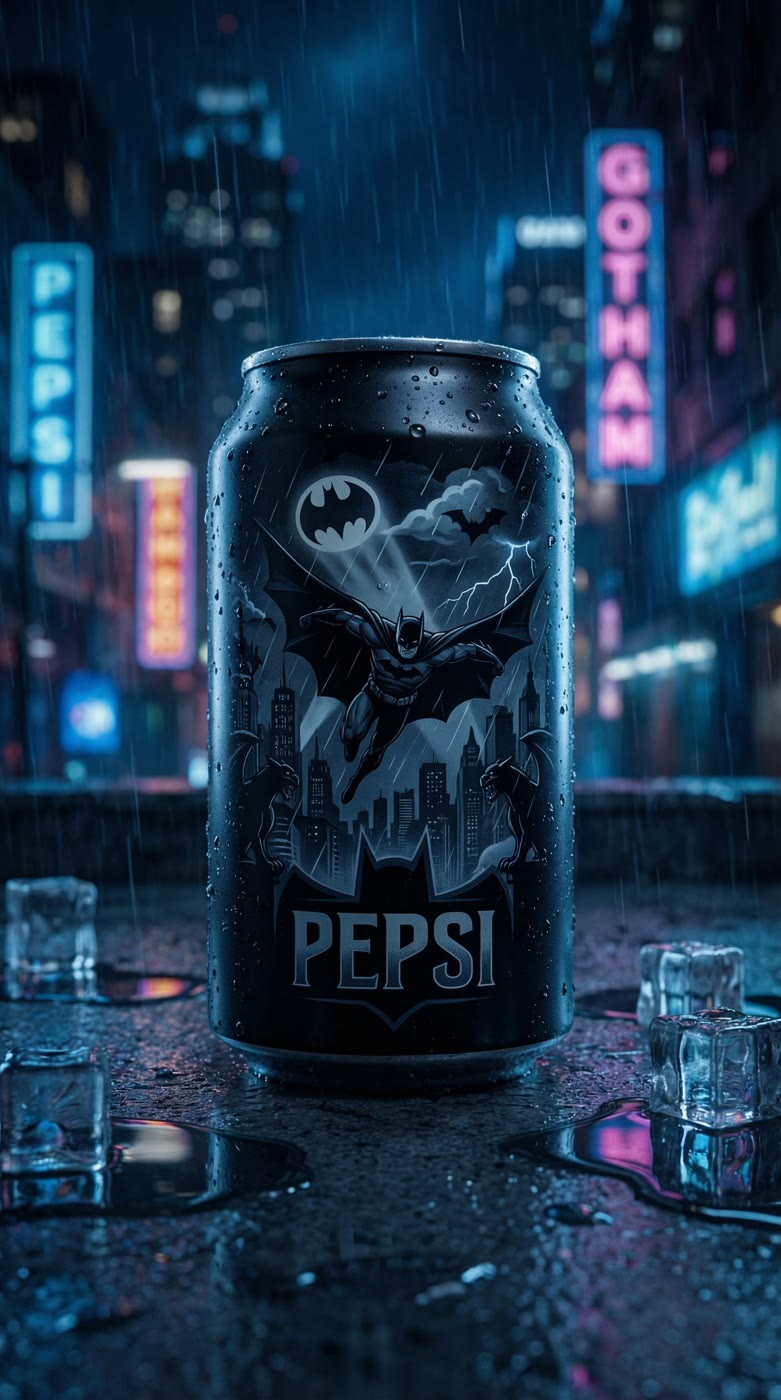 nano-banana-2: a matte product can on a rain-slicked neon rooftop, commercial polish at a fraction of the cost.